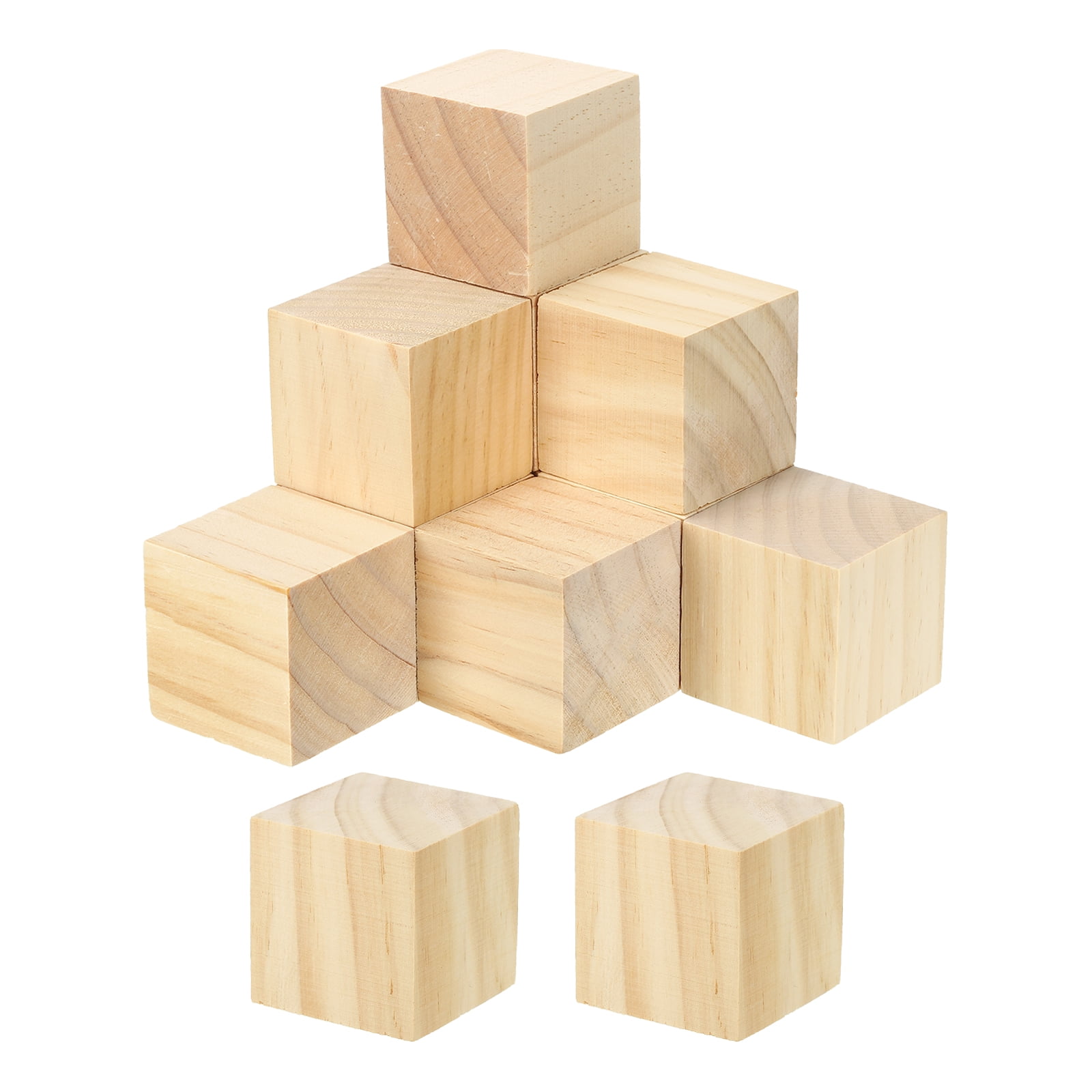 Uxcell 2 Inch Unfinished Wooden Blocks, 12 Pack Natural Wood Cube