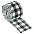 thumbnail image 1 of Uxcell 2 Inch Wide 6.56 Yards Polyester Gingham Ribbon Wired Edge Ribbon, 1 Pack for Decoration Black and White, 1 of 6