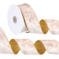 thumbnail image 1 of Uxcell Velvet Wired Ribbon, Velvety Gold Crushed Ribbons Double Faced Gift Wrapping Binding for Crafts Chrismas Tree Decoration Soft Pink, 1 of 7