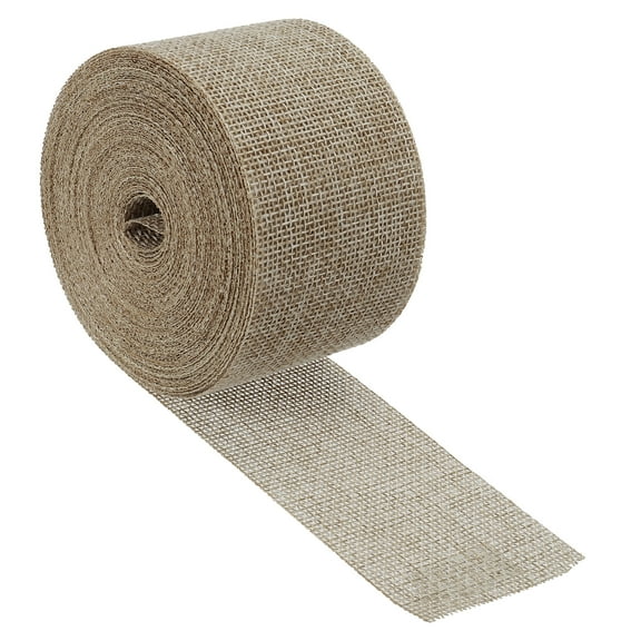 Uxcell 2 Inch x 11 Yards Jute Crafts Party Wrapping Decoration Burlap Fabric Ribbon Tan