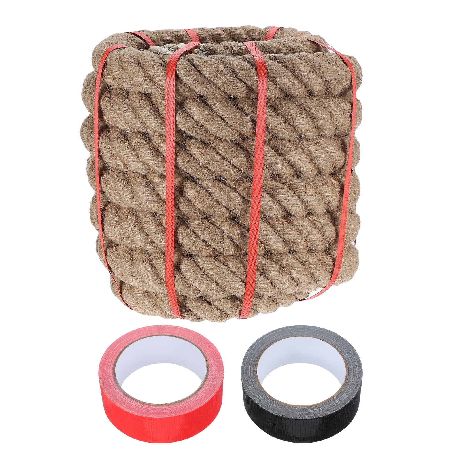Uxcell 2 Inch x 30ft Heavy Natural Jute Rope Thick Twine Rope with 2 ...