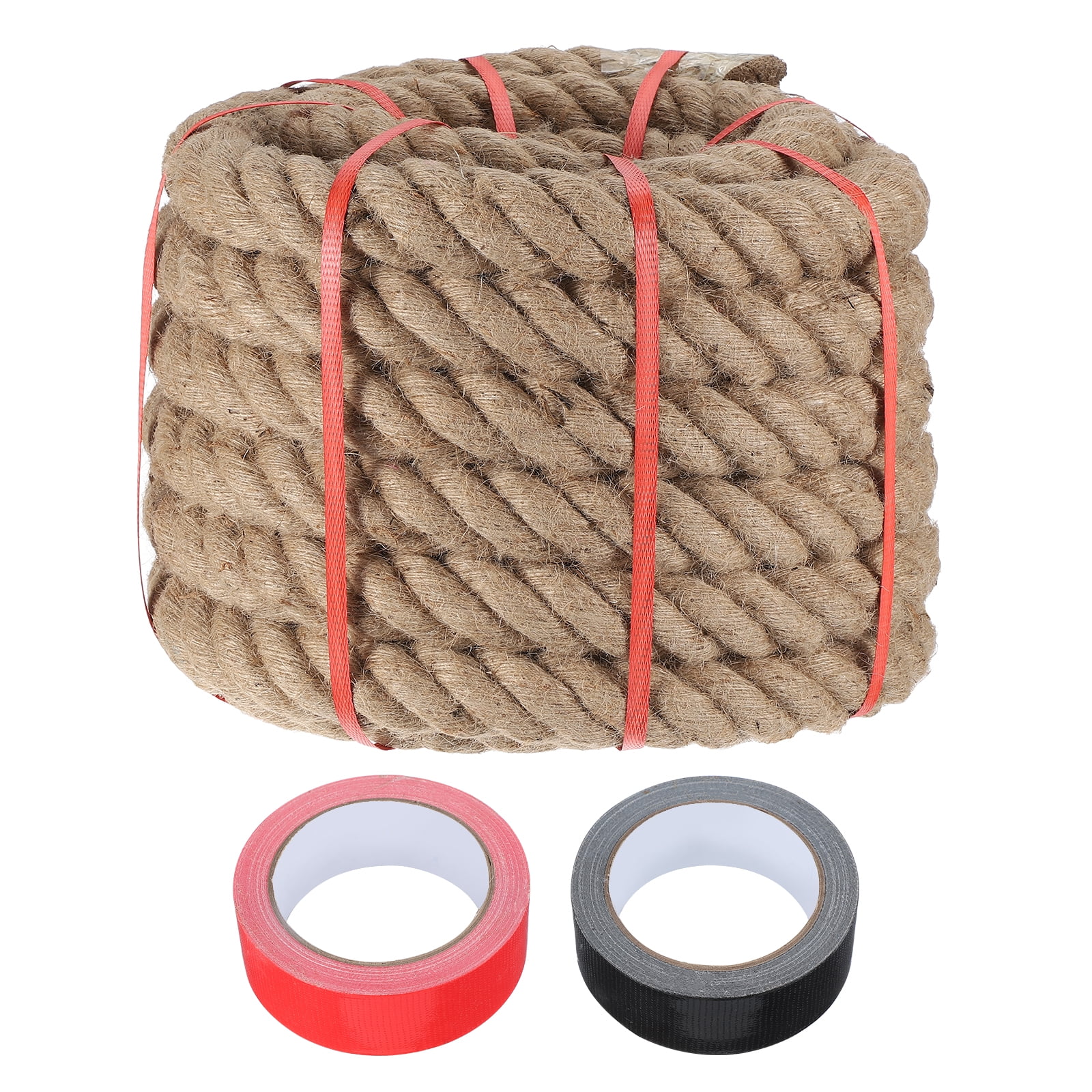 Uxcell 2 Inch x 49ft Heavy Natural Jute Rope Thick Twine Rope with 2 ...