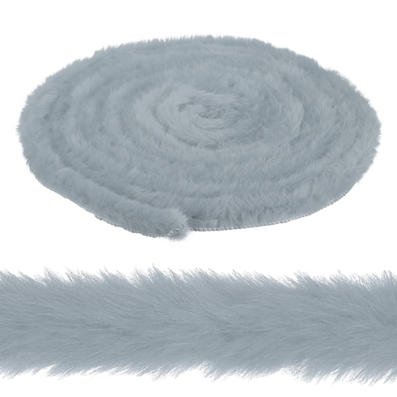 Uxcell 2 Inch x 6 Yards Faux Fur Ribbon Trim, Artificial Furry Ribbon Stripe, Craft Fur Trim for Sewing, Christmas Tree, Home Wedding Decoration, Party Supplies, Medium Gray