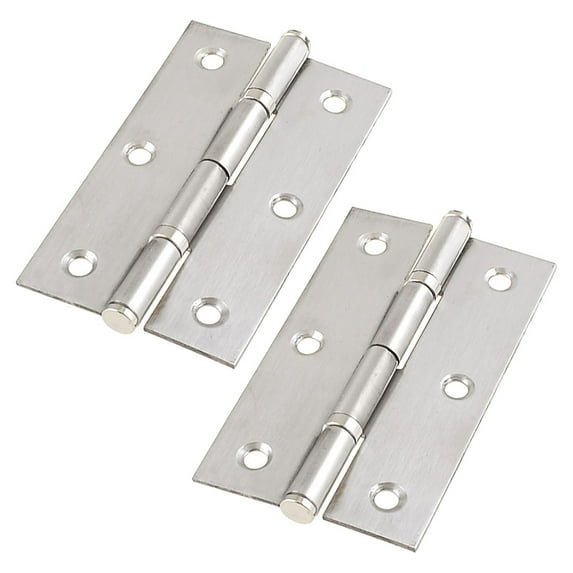 Uxcell 2" Long Silver Tone Rectangular Folding Closet Furniture Door Hinge Hardware 2Pcs