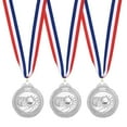 thumbnail image 1 of Uxcell 2" Metal Award Medals, 3 Pcs Winner Medals with Neck Ribbon for Competitions, Silver (Basketball Style), 1 of 7