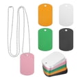 thumbnail image 1 of Uxcell 2" Metal Stamping Blanks Tags, Anodized Aluminum Blank Dog Tags Rectangle Laser Engraving Blanks with 35" Ball Chain Silver/Pink/Black/Green/Gold 25 Pcs, 1 of 7