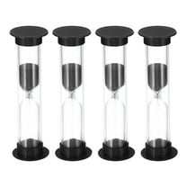 Uxcell 2 Minute Sand Timer, 4pack Small Sandy Clock, Count Down Sand Glass Black