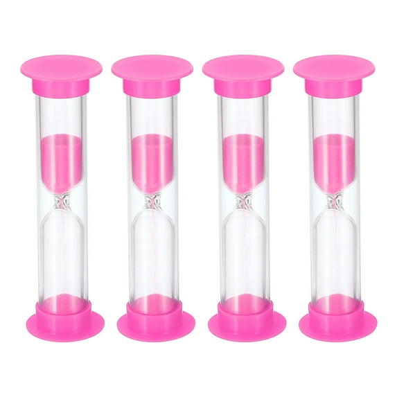 Uxcell 2 Minute Sand Timer, 4pack Small Sandy Clock, Count Down Sand Glass Pink