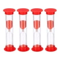 thumbnail image 1 of Uxcell 2 Minute Sand Timer, 4pack Small Sandy Clock, Count Down Sand Glass Red, 1 of 5