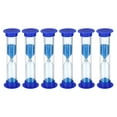 thumbnail image 1 of Uxcell 2 Minute Sand Timer, 6pack Small Sandy Clock, Count Down Sand Glass Blue, 1 of 5