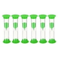 thumbnail image 1 of Uxcell 2 Minute Sand Timer, 6pack Small Sandy Clock, Count Down Sand Glass Green, 1 of 5