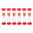 thumbnail image 1 of Uxcell 2 Minute Sand Timer, 6pack Small Sandy Clock, Count Down Sand Glass Red, 1 of 5