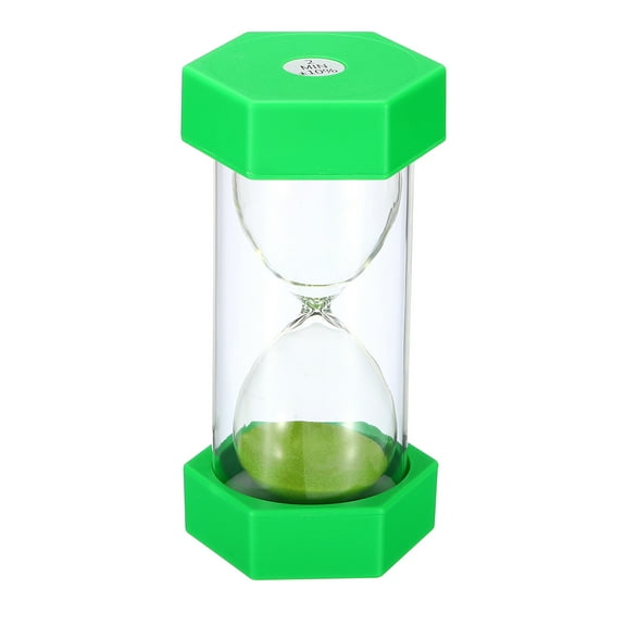 Uxcell 2 Minute Sand Timer, Hexagon Small Sandy Clock, Count Down Sand Glass Green