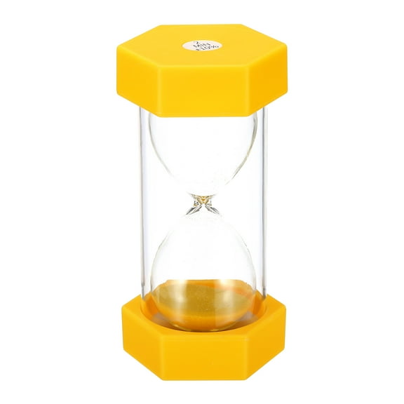 Uxcell 2 Minute Sand Timer, Hexagon Small Sandy Clock, Count Down Sand Glass Yellow