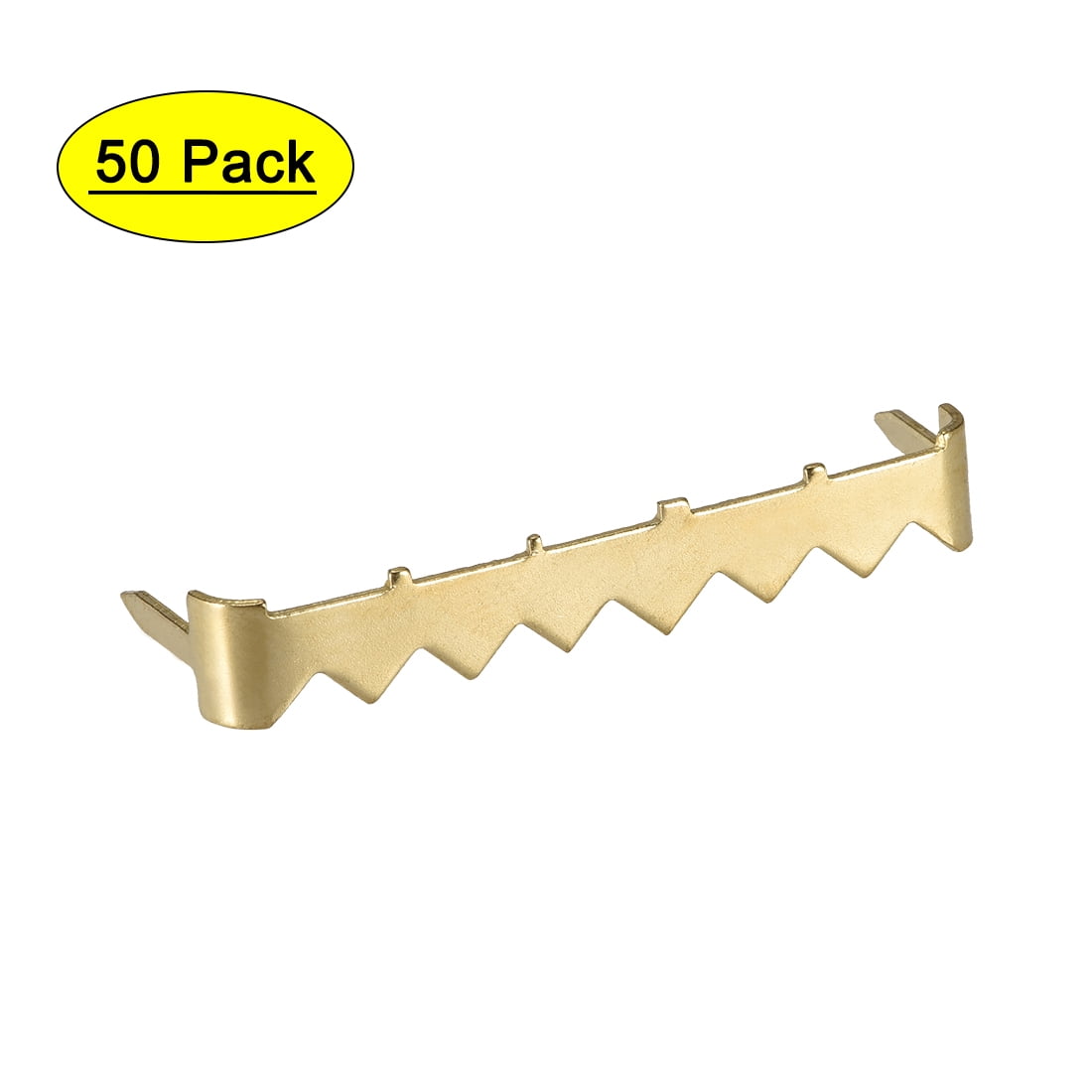 Uxcell 2" No Nail Picture Hangers Zinc Plated Iron Golden 50 Pack