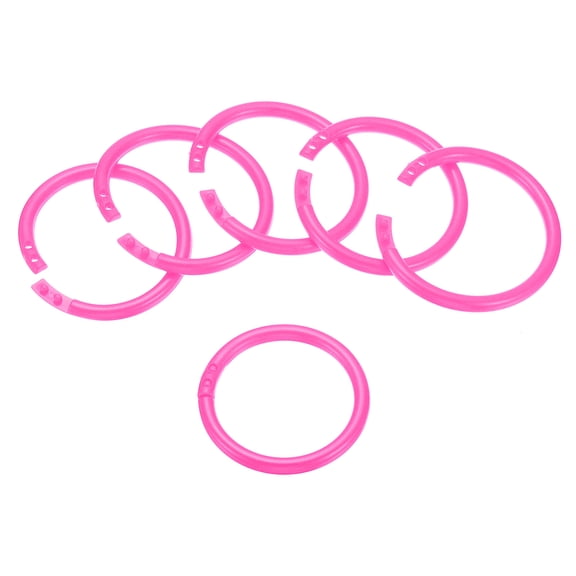 Uxcell 2" OD 1.6" ID Loose Leaf Rings Binder Ring Plastic O Rings for Book Scrapbook, Pink 50 Pack