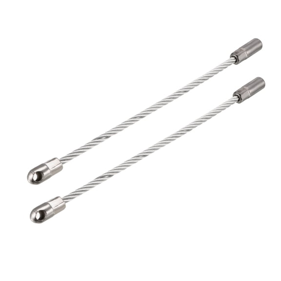 Uxcell 2 PCS 150mm/6inch Flexible Fish Tape Replacement Leader Wire Cable Puller for 6.5mm Fish Tape Wire Puller