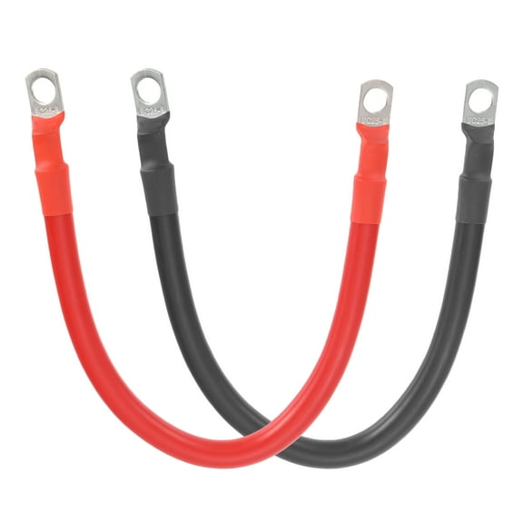 Uxcell 2 PCS 4 AWG Gauge Battery Cable Wire 1FT Length 5/16" Diameter Positive and Negative Copper Alternator Connector Extender with SC Terminals for Car RV Golf Cart Marine, Red Black