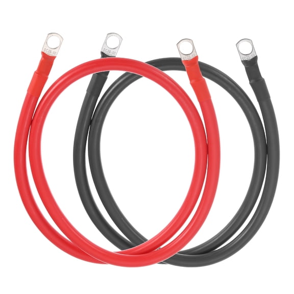 Uxcell 2 PCS 4 AWG Gauge Battery Cable Wire 3FT Length 3/8" Diameter Positive and Negative Copper Alternator Connector Extender with SC Terminals for Car RV Golf Cart Marine, Red Black