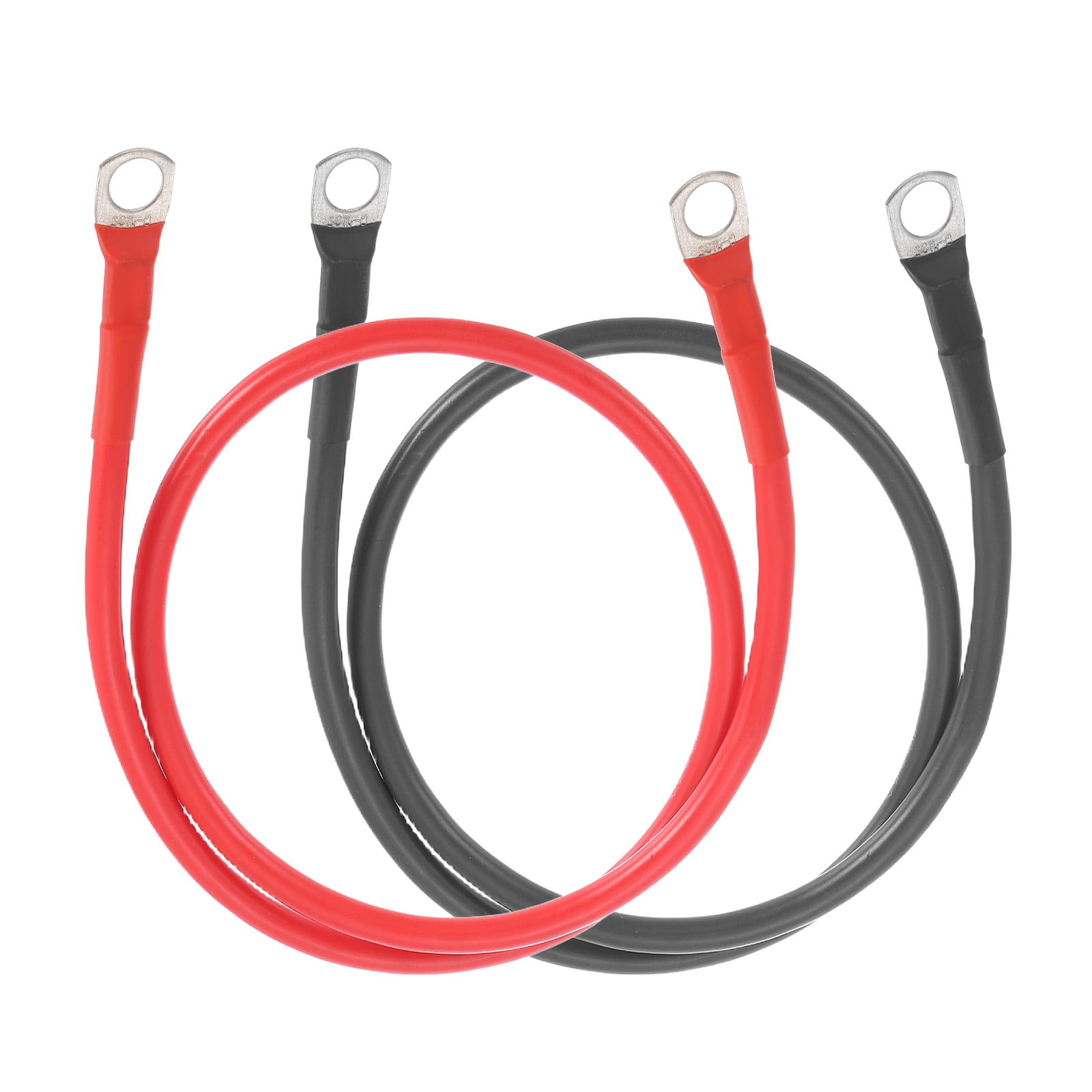 Uxcell 2Pcs 8 AWG Battery Cable 2ft Length 5/16" Diameter Copper Connector with SC Terminals for Car RV Marine Red Black