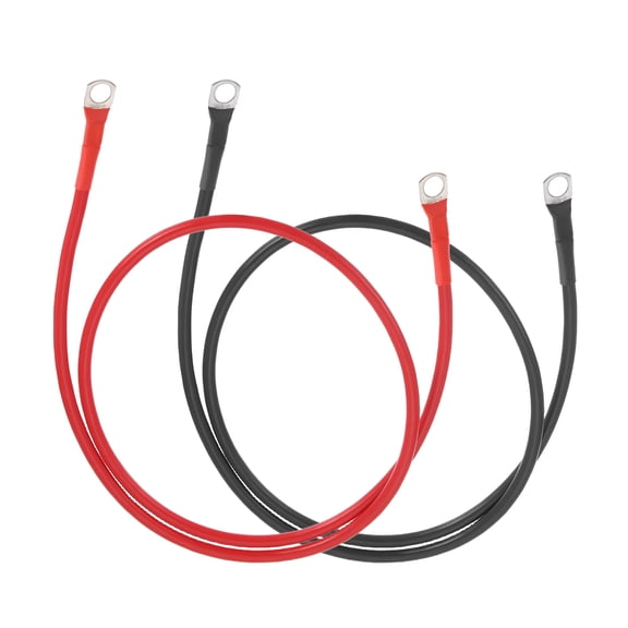 Uxcell 2 PCS 8 AWG Gauge Battery Cable Wire 3FT Length 5/16" Diameter Positive and Negative Copper Alternator Connector Extender with SC Terminals for Car RV Golf Cart Marine, Red Black