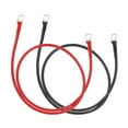 thumbnail image 1 of Uxcell 2 PCS 8AWG Gauge Battery Cable Wire 3FT Length 3/8" Diameter Positive and Negative Copper Alternator Connector with US standard O-ring for Car RV Golf Cart Marine, Red Black, 1 of 6