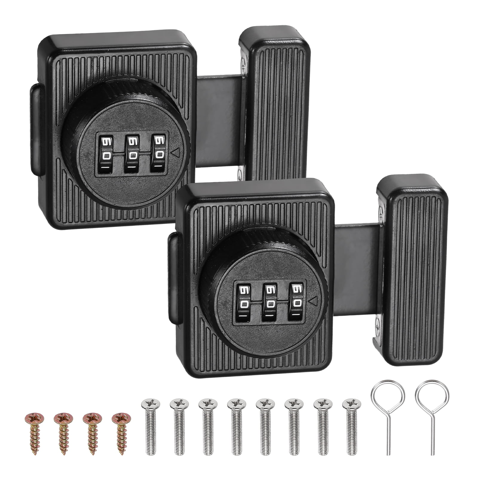 Uxcell 2 PCS Combination Cabinet Lock, 2 Inch 3-Digit Keyless Metal Drawer Locks with for Kitchen Cabinet Closet Cupboard Locker Wooden Door,Black