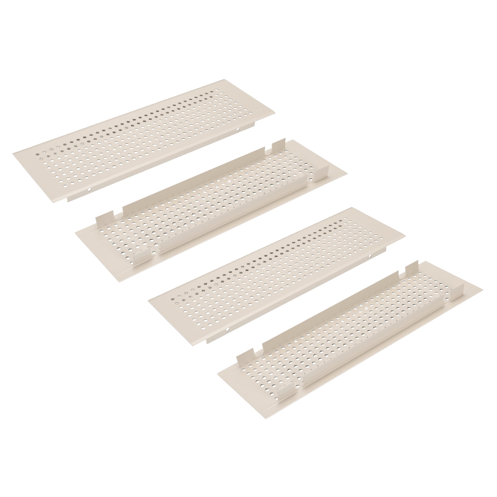 Uxcell 2 PCS Door Air Vent Cover, 10 x 3 Inch (LxW) Cabinet Vent Two Sided Door Grille Heavy Duty Rust-Proof for Floor Cabinet Bathroom Kitchen, Cashmere Gray (Openings 8.46 x 2.52)