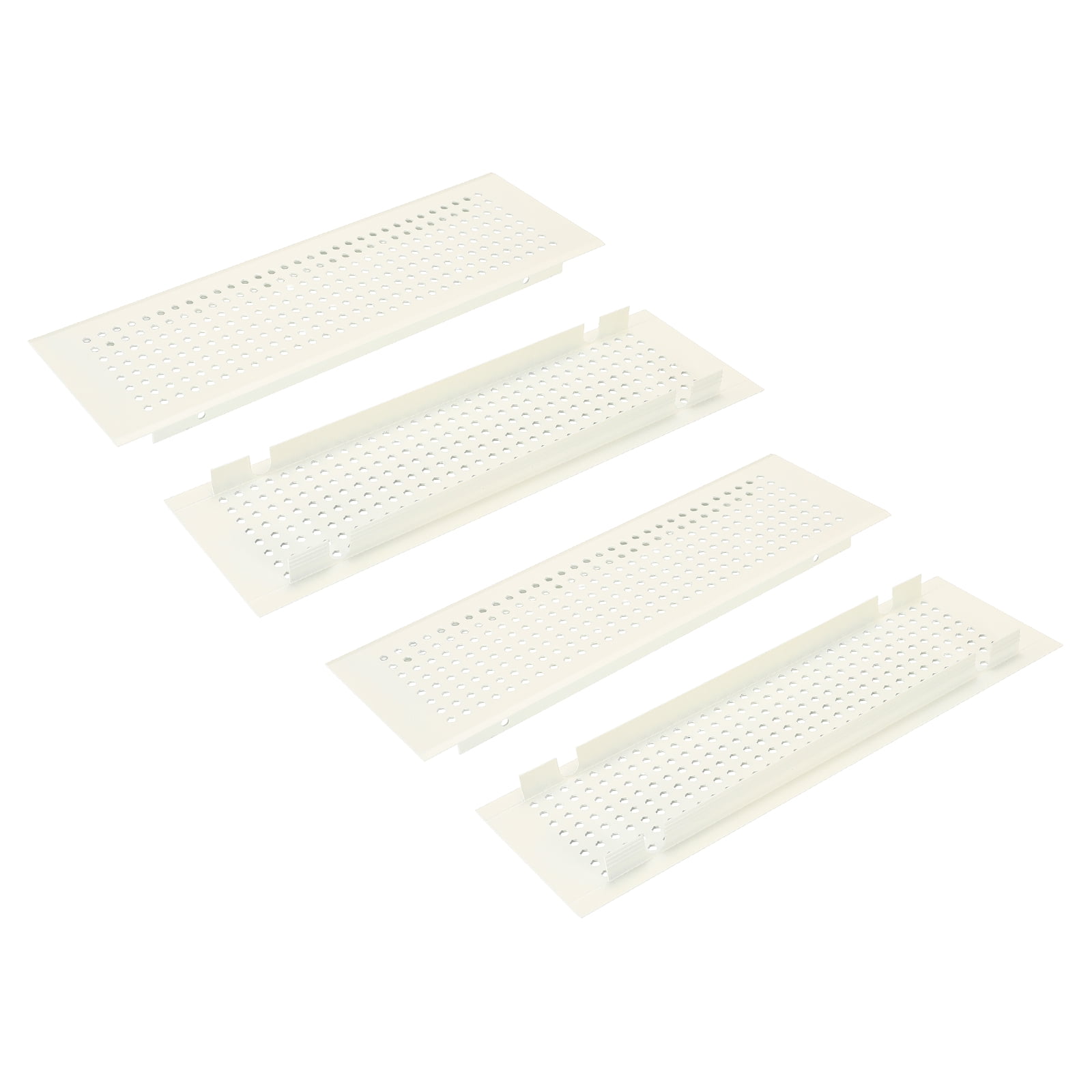 Uxcell 2 PCS Door Air Vent Cover, 10 x 3 Inch (LxW) Cabinet Vent Two Sided Door Grille Heavy Duty Rust-Proof for Floor Cabinet Bathroom Kitchen, White (Openings 8.46 x 2.52)