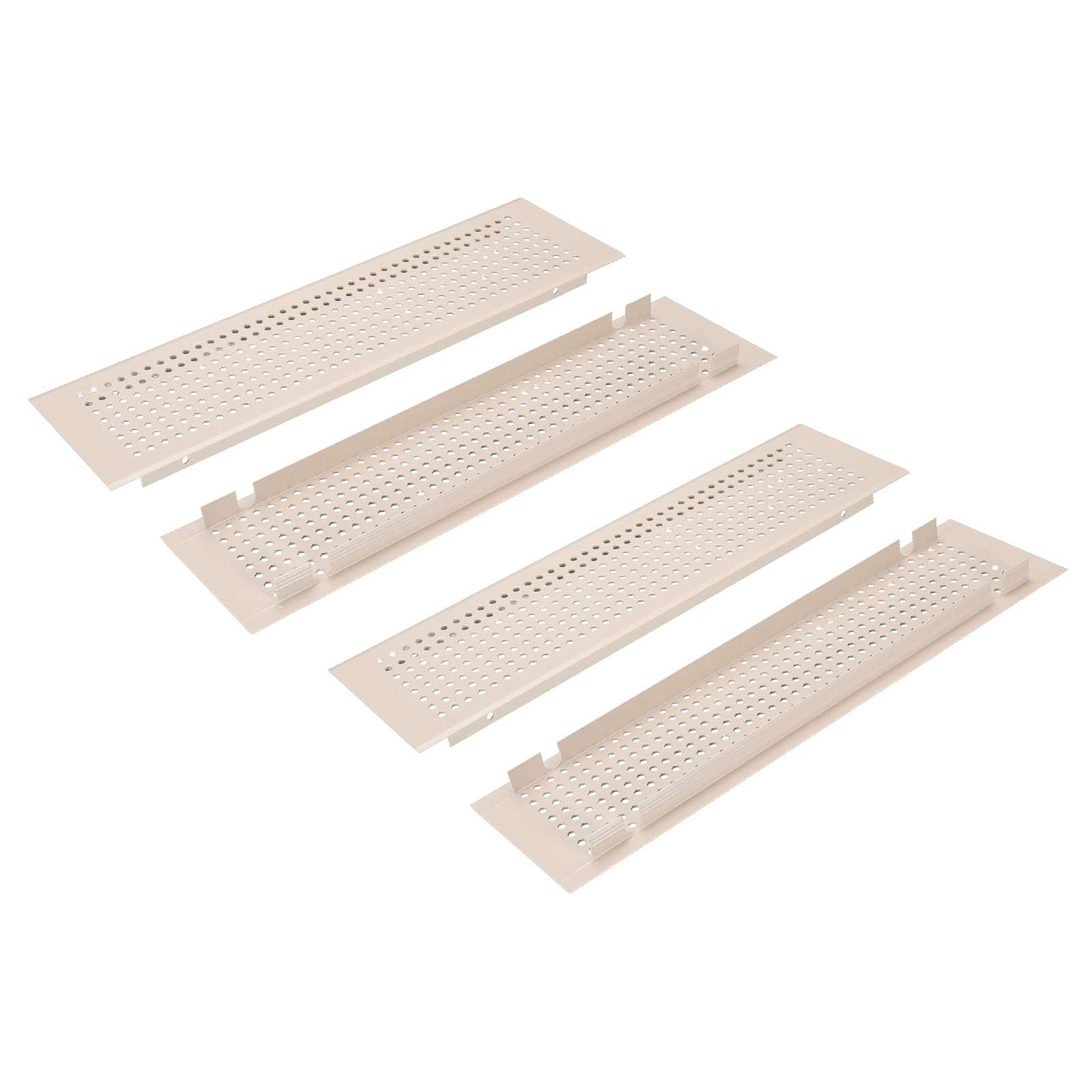 Uxcell 2 PCS Door Air Vent Cover, 12 x 3 Inch (LxW) Cabinet Vent Two Sided Door Grille Heavy Duty Rust-Proof for Floor Cabinet Bathroom Kitchen, Cashmere Gray (Openings 10.43 x 2.52)
