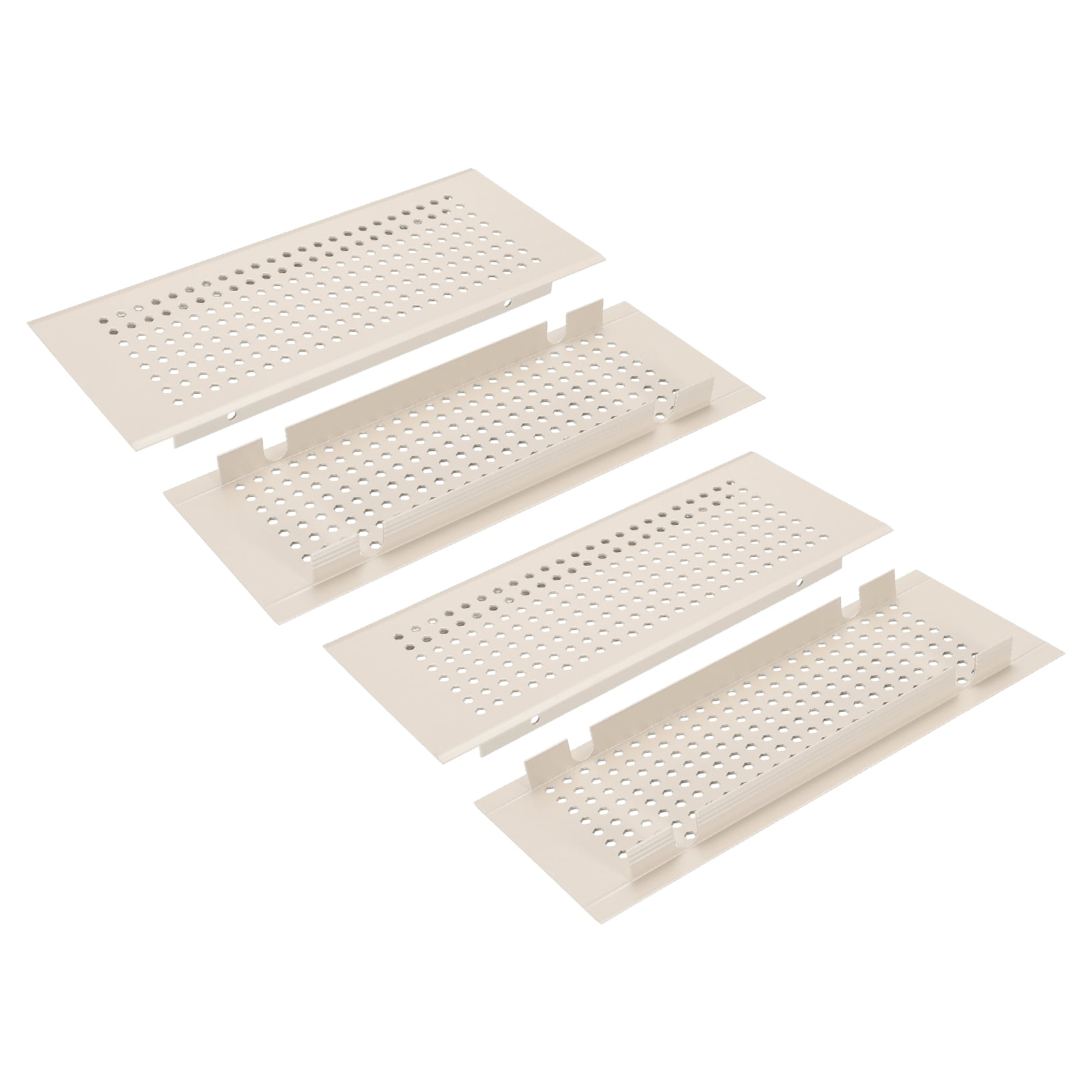 Uxcell 2 PCS Door Air Vent Cover, 8 x 3 Inch (LxW) Cabinet Vent Two Sided Door Grille Heavy Duty Rust-Proof for Floor Cabinet Bathroom Kitchen, Cashmere Gray (Openings 6.5 x 2.52)