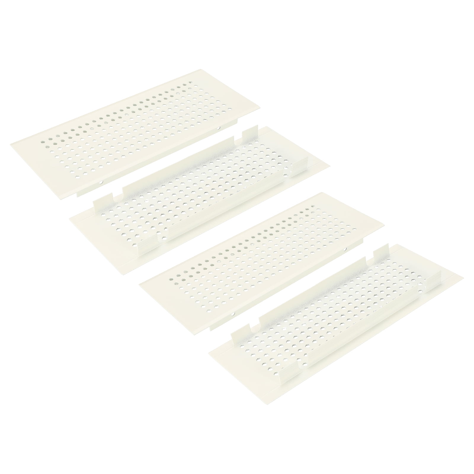 Uxcell 2 PCS Door Air Vent Cover, 8 x 3 Inch (LxW) Cabinet Vent Two Sided Door Grille Heavy Duty Rust-Proof for Floor Cabinet Bathroom Kitchen, White (Openings 6.5 x 2.52)