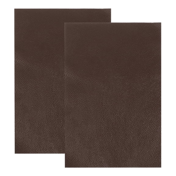 Uxcell 2 PCS Full Grain Leather Sheet 11.8 x 7.9 Inch Natural Cow Leather 1.5-1.8mm Fabric Pieces for DIY Craft Furniture Office Belts Notebook Covers, Earthy Brown