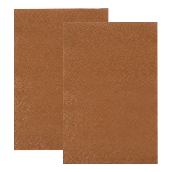 Uxcell 2 PCS Full Grain Leather Sheet 11.8 x 7.9 Inch Natural Cow Leather 1.5-1.8mm Fabric Pieces for DIY Craft Furniture Office Belts Notebook Covers, Tan
