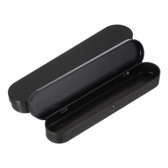 Uxcell 2 PCS Metal Tin Boxes, 6.9x1.5x0.8 Inch Tinplate Box Hinged with Lid, Square Empty Storage Container for Home Organizer, Crafts Storage, Black