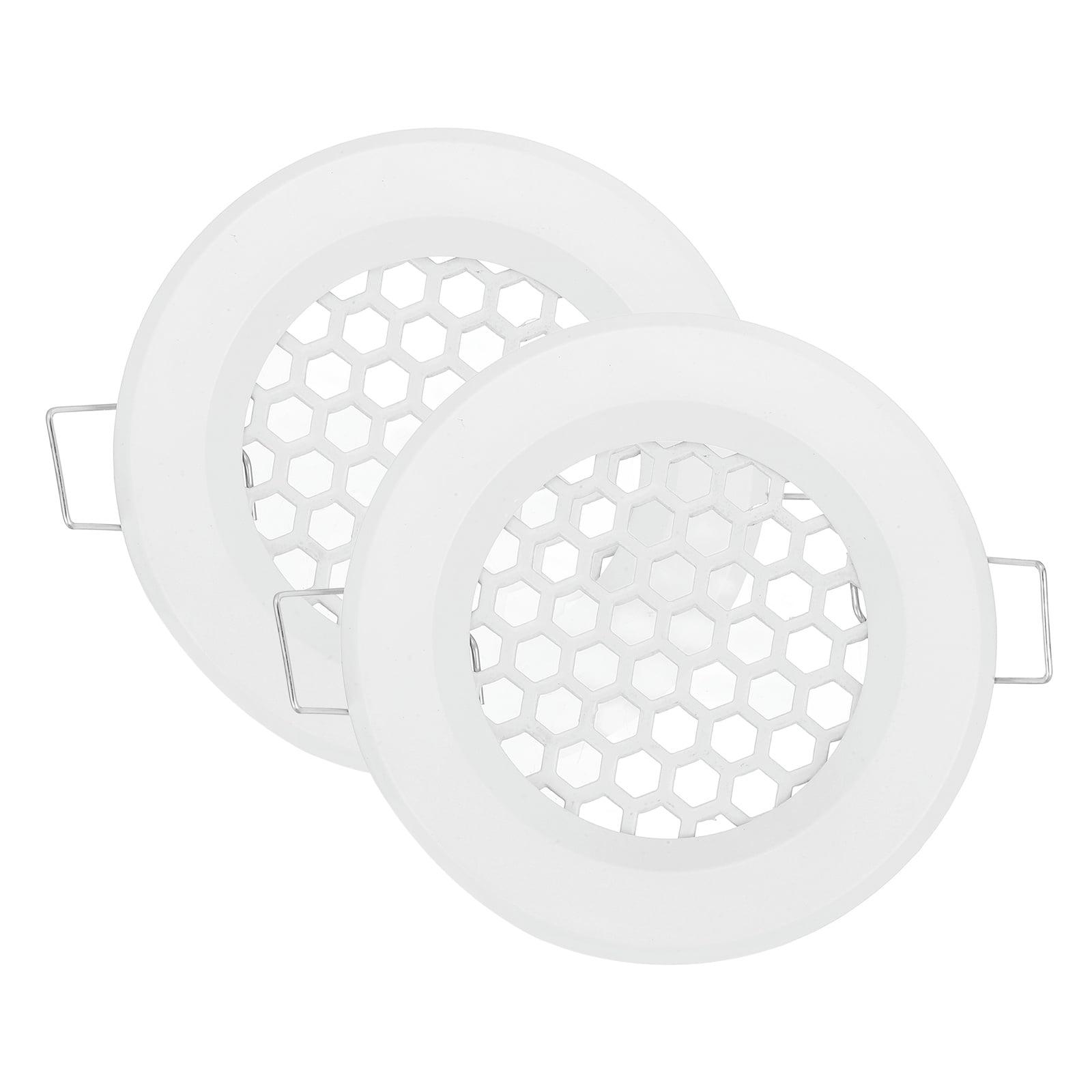Uxcell 2 PCS Round Ceiling Vent Cover (75mm / 3" Duct Opening Size) - Aluminum Alloy Ceiling Air Grille Soffit Exhaust Vent Mesh Cover Plate for Bathroom Home Kitchen, White