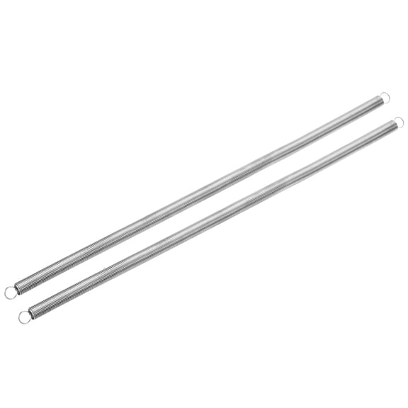 Uxcell 2 Pack 0.8x8x300mm Extension Springs, 304 Stainless Steel Extended Compression Spring Steel Dual Hook Tension Springs for Machinery Construction Industrial Home Repairs Silver