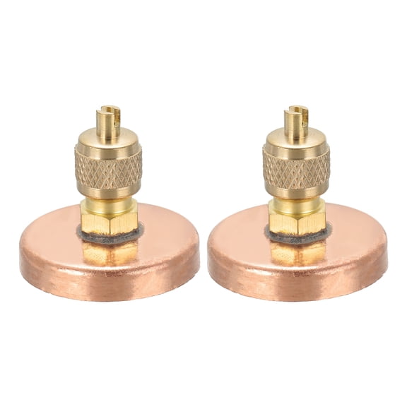 Uxcell 2 Pack 1/4" SAE Service Access Valve with 1 1/4" ID Copper Pipe End Cap and Valve Core Remover