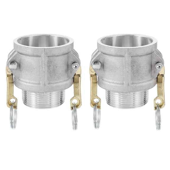 Uxcell 2 Pack 1.5" Aluminum Cam Lock Fittings - Male Adapter x Female NPT Thread, Quick Disconnect Coupling Cam Lock Hose Fitting, Corrosion Resistant (Part B Cam Groove Type)
