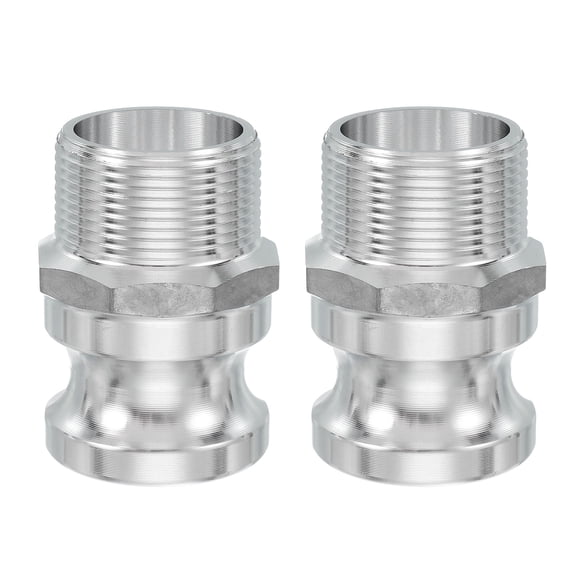 Uxcell 2 Pack 1.5" Aluminum Cam Lock Fittings - Male Adapter x Female NPT Thread, Quick Disconnect Coupling Cam Lock Hose Fitting, Corrosion Resistant (Part F Cam Groove Type)