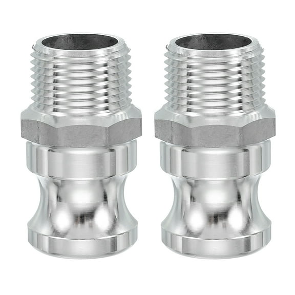 Uxcell 2 Pack 1" Aluminum Cam Lock Fittings - Male Adapter x Female NPT Thread, Quick Disconnect Coupling Cam Lock Hose Fitting, Corrosion Resistant (Part F Cam Groove Type)