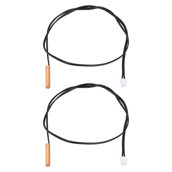 Uxcell 2 Pack 100K NTC Thermal Sensor Probe, Copper Sensitive Temperature Sensor Probe 19.7 Inch Digital Thermometer Extension Cable Temp Transmitter for Water Dispenser Refrigerators