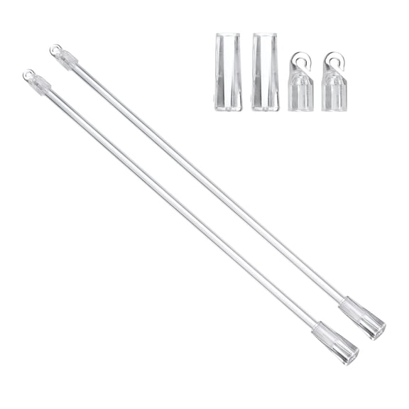 Uxcell 2 Pack 12" Transparent Blind Wand Replacement Parts with Hook and Grip, Clear Acrylic Window Blind Stick Tilt Rod