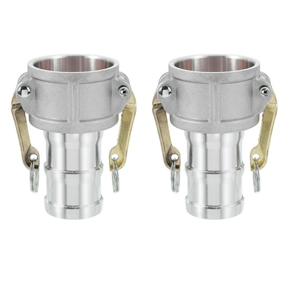 Uxcell 2 Pack 2" Aluminum Cam Lock Fittings - Male Adapter x Female NPT Thread, Quick Disconnect Coupling Cam Lock Hose Fitting, Corrosion Resistant (Part C Cam Groove Type)