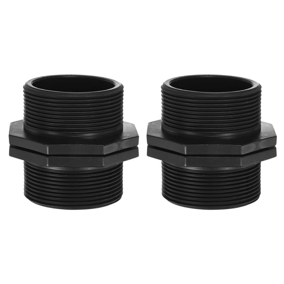 Uxcell 2-Pack 2 Inch MPT Connector Straight Coupling, Plastic 2/2 to 2 Male MPT Double Male Pipe Thread Head Pipe Riser