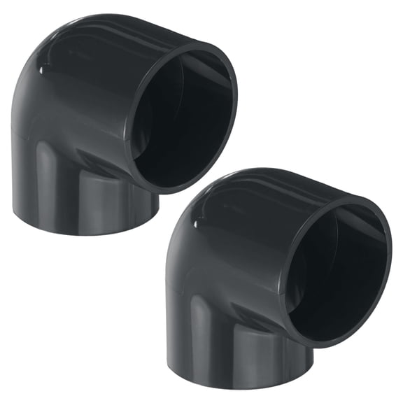 Uxcell 2-Pack 2 Inch PVC 90 Degree Elbow Pipe Fittings, SCH40 2 Way Right Angle PVC Pipe Fitting for DIY [Socket x Socket, Dark Gray]