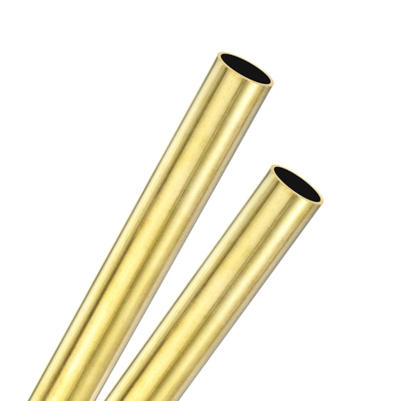 Uxcell 2-Pack 200mm Brass Round Tube, 14mm OD 1mm Wall Thickness H62 Brass Seamless Tubing Metal Straight Pipe [0.55x0.04x7.87IN]