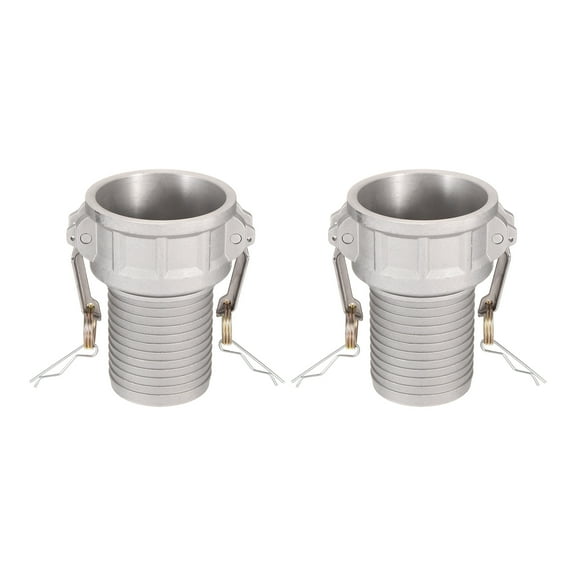 Uxcell 2 Pack Aluminum Cam Lock Fittings - Male Adapter x Female NPT Thread, Quick Disconnect Coupling Cam Lock Hose Fitting, Corrosion Resistant (3 Inch Part C Cam Groove Type)