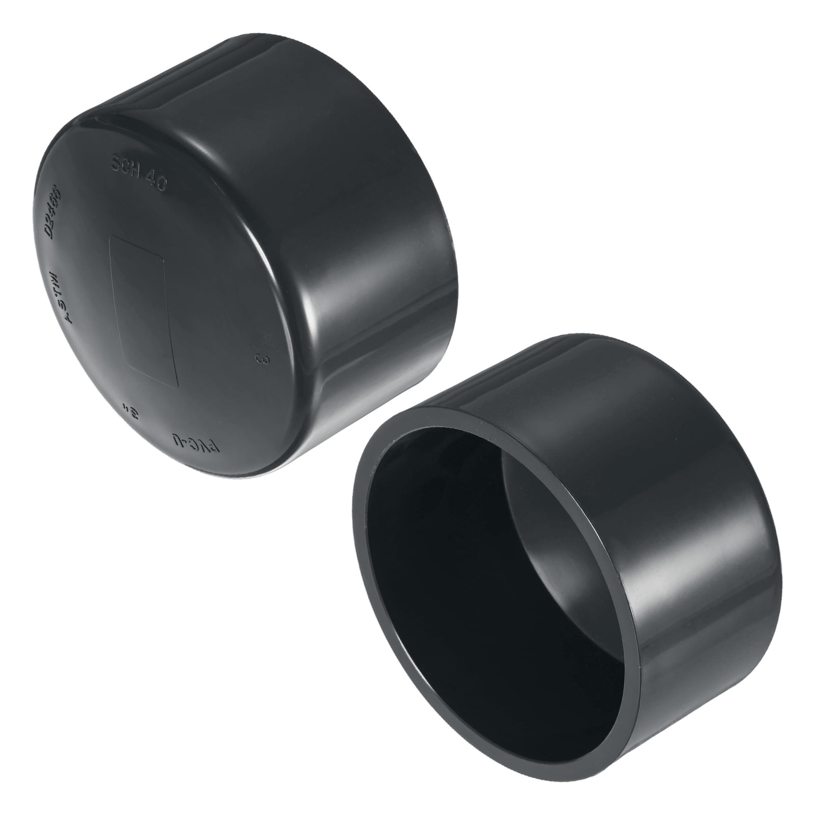 Uxcell 2-Pack 3 Inch PVC Pipe End Cap Fitting, SCH40 Pipe Plug Adapter ...