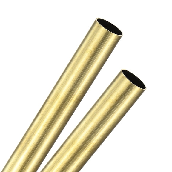 Uxcell 2-Pack 300mm Brass Round Tube, 13mm OD 0.5mm Wall Thickness H62 Brass Seamless Tubing for Construction/Machining/DIY